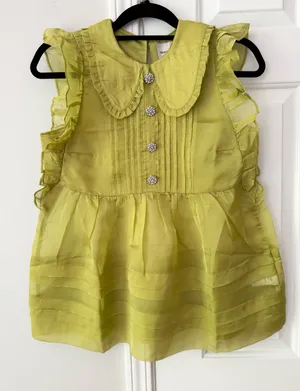 Anthropologie Maeve Peter Pan Collar Sheer Pintuck Babydoll Top, Size XS thumbnail 6