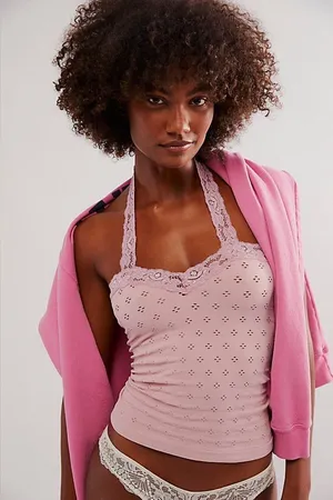 NWOT Intimately Free People Eyelet Seamless Halter Top thumbnail 1