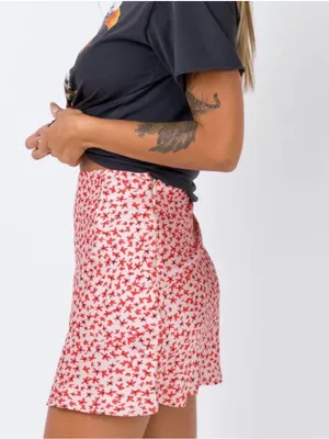 Princess Polly The Joan Satin Floral Mini Skirt - Size: 4 thumbnail 3