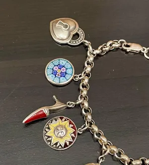 Sterling Silver Vintage 925 12 Charms Bracelet thumbnail 8