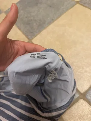 Aerie Striped Blue & White Cropped Cami Tank Top thumbnail 2