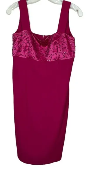 Vintage Beaded Magenta‎ Dress thumbnail 1