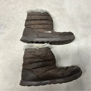 The North Face Thermoball Faux Fur Quilted Brown Pull On Winter Boots Size 10 thumbnail 4