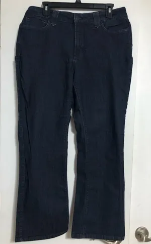 NYDJ bootcut dark wash jeans women’s‎ size 14WP. Dark wash double belt loops thumbnail 1