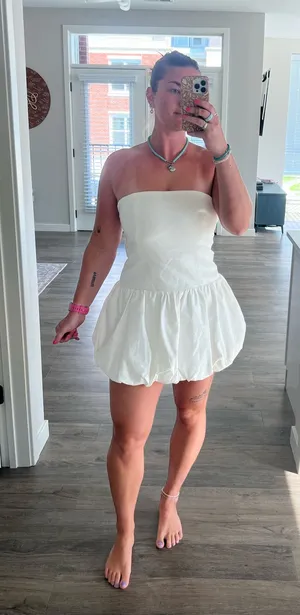 White Meshki Mini Dress thumbnail 1