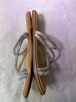 Steve Madden Silver Crystal Strappy Slide Sandals thumbnail 5