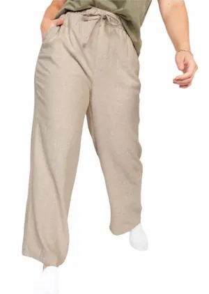 Old Navy High-Rise Wide Leg Linen Blend Pants Size Medium In Flax Linen Color thumbnail 1