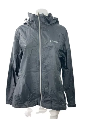 Columbia Switchback III Women's Black Long Sleeve Zip Up Hooded Rain Jacket XL thumbnail 1