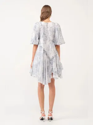 Sofia The Label Melody Asymmetrical Mini Dress Size Small Blue thumbnail 3