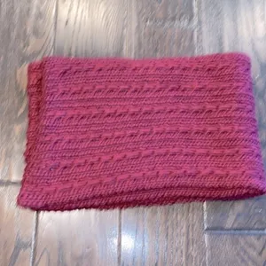 Red Camel Burgundy wine color knit infinity scarf thumbnail 5
