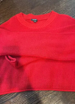 Wild Fable Red Cropped Sweater Knit thumbnail 1