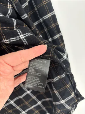 Bdg black brown plaid large flannel shirt thumbnail 3