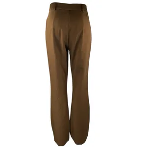 boa. Women's Brown Pintucked High Waisted Bootcut Flared Trousers Pants Size S thumbnail 3