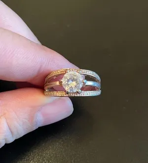 Woman Austrian crystal rose gold ring size 7-9 thumbnail 4