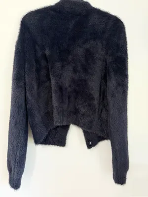 J. Crew Sweater Lady Jacket in Brushed Yarn Navy medium formal fancy girly thumbnail 4