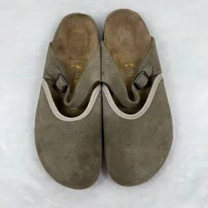Birkenstock Mantova Suede Mary Jane Clogs Taupe 42 L11 M9 Narrow READ‎ thumbnail 3
