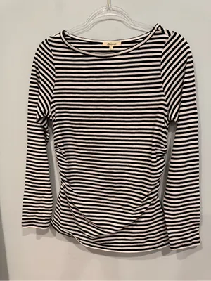 NWT Madewell Ruched Crewneck Long Sleeve Tee Soft Slub thumbnail 3