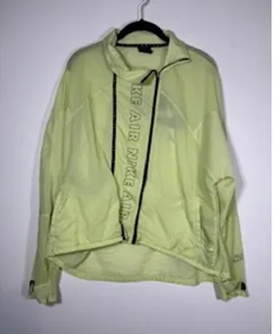 NIKE AIR Full Zip Running Windbreaker‎ Jacket XL Neon Yellow Green Athletic Y2K thumbnail 1
