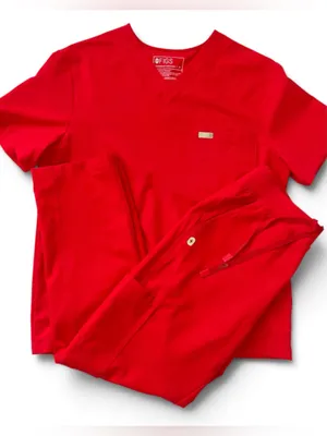Figs mens red scrub set lunar new year limited edition medium thumbnail 1