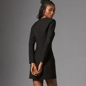 Anthropologie Sweetheart Mini Dress Women 8 Black LBD Minimalist Romantic Modern thumbnail 3