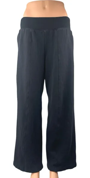 Athleta Women's Black Wide Leg Elastic Waist Activewear Trousers Sweatpants Sz M thumbnail 1