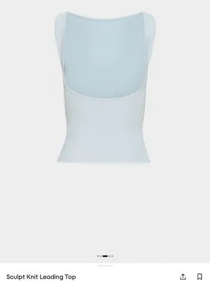 Aritzia Babaton Sculpt Knit Leading Top in Glacier Ice Blue Medium Low Back Tank thumbnail 4