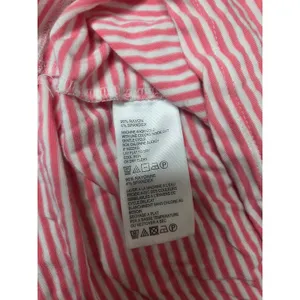 Tommy Bahama Women’s Medium Pink White Stripe Short Sleeve Flowy Shirt thumbnail 5