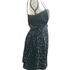 Ynes Black and Silver Spaghetti Dress Formal Prom Small thumbnail 3