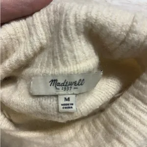 Madewell Snow Globe Bobble Turtleneck Sweater Medium Ivory Pom-Pom Wool Alpaca thumbnail 6