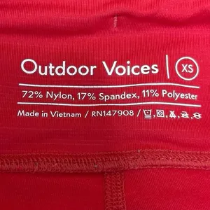 Outdoor Voices Red Low Rise Elastic Waist Fitness Slim Fit Biker Shorts Size XS thumbnail 3