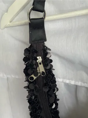 Y2K Sequin Hobo Shoulder Bag Black thumbnail 2
