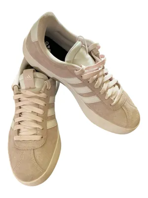 adidas VL Court 3.0 "Almost Pink White" Suede Sneakers - Women's Size 7 thumbnail 1
