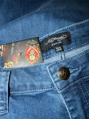 NWT ED HARDY Women’s Dagger Heart Wide Leg Jean WEHDB8300-3 SZ-32 thumbnail 7