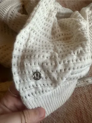 Lululemon Pointelle-Knit Cotton Sweater Light Ivory fits a small 4 or 6 W3HMIS thumbnail 7