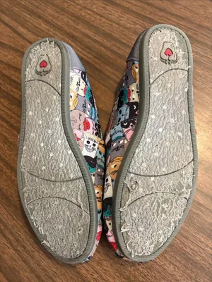 BOBS by Skechers 6.5 Cats Scratch Party Print Slip On Shoes Flats thumbnail 5