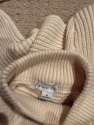 Gianni Bini Cropped Cream Mock Neck Women's Sweater thumbnail 4