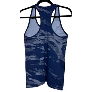 Athleta Camo Speedlight Tank‎ Top Navy Blue Camouflage Workout Yoga Size Small thumbnail 2