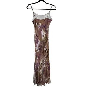 Hello Molly Tiara Fun Maxi Dress‎ Mauve Abstract Satin Slip Wedding Guest Sz 4 thumbnail 6