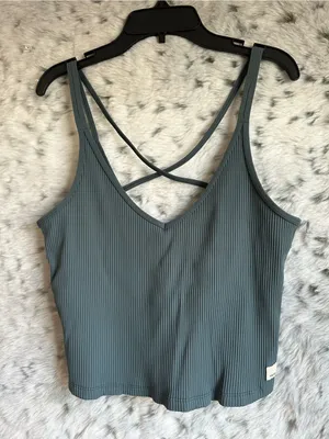 62. Vuori Rib Crop Tank large Euc thumbnail 1