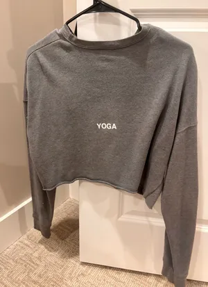 Alo Grey Cropped Yoga Sweatshirt thumbnail 1