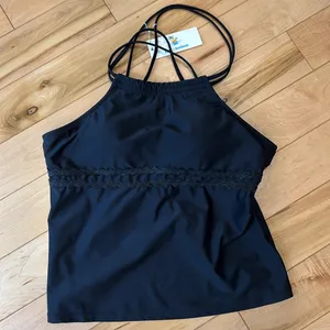 Beachsissi Black High Neck Tankini padded bathing suit top thumbnail 3