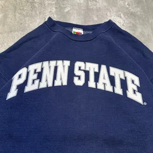 Fruit of the Loom Vintage Navy and White Penn State Heavyweight Cotton Crewneck Sweatshirt thumbnail 4