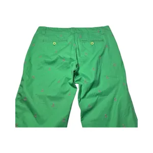 Lilly Pulitzer Green Anchor Embroidered Palm Beach Fit Wide Leg Crop‎ Pants 4 thumbnail 4