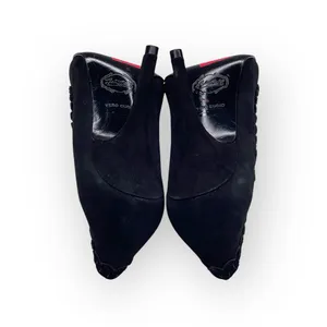 new Hale Bob ☀︎︎ Crystal Cut Out Embellished Pump Heel ☀︎︎ Black Suede ☀︎︎ 6.5M thumbnail 13