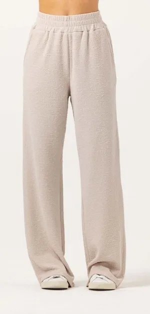 Sundays Pryn Pants Loungewear Wide Leg Crinkle Terry Fabric Beige Size Small thumbnail 1