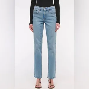 NWOT Abercrombie & Fitch Mid Rise Straight Vintage Wash Denim Jeans 8 thumbnail 2