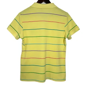 Abercrombie‎ & Fitch Polo S/M Y2K 90s Yellow Striped Embroidered Logo Shirt READ thumbnail 4