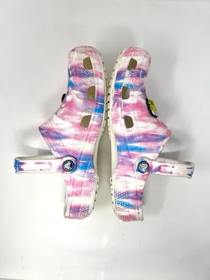 Crocs Classic Clogs Tie-Dye Pink Blue w/ Jibbitz | Men’s 8 / Women’s 10 thumbnail 5