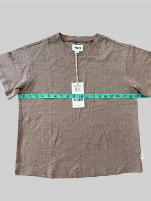 Mate the Label Regenerative Hemp Shrunken Tee S NWT Mineral thumbnail 6