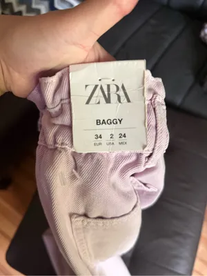 NWT Zara Light Lilac High-Rise barrel jeans size 2 thumbnail 4